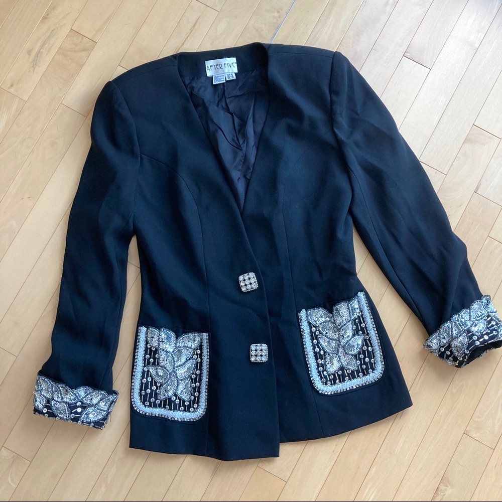 Vintage bedazzled glam evening blazer jacket